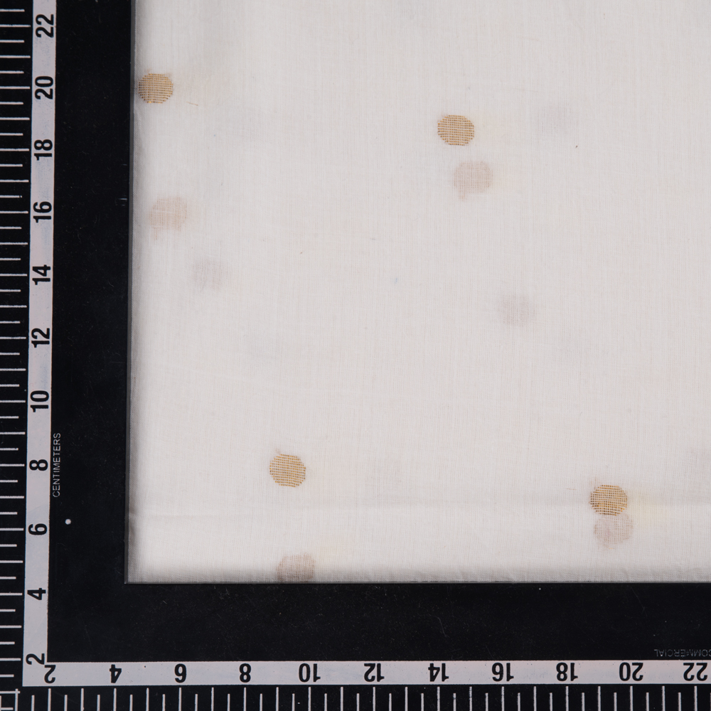 GEOMETRIC CREAM JAMDANI COTTON SILK BLEND 53 GSM FABRIC
