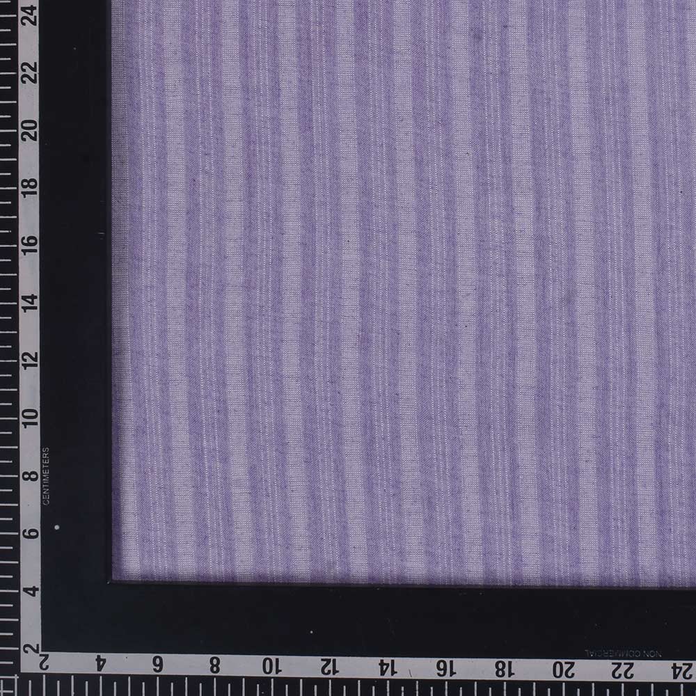 STRIPE LIGHT PURPLE PURE COTTON 85 GSM HANDWOVEN FABRIC