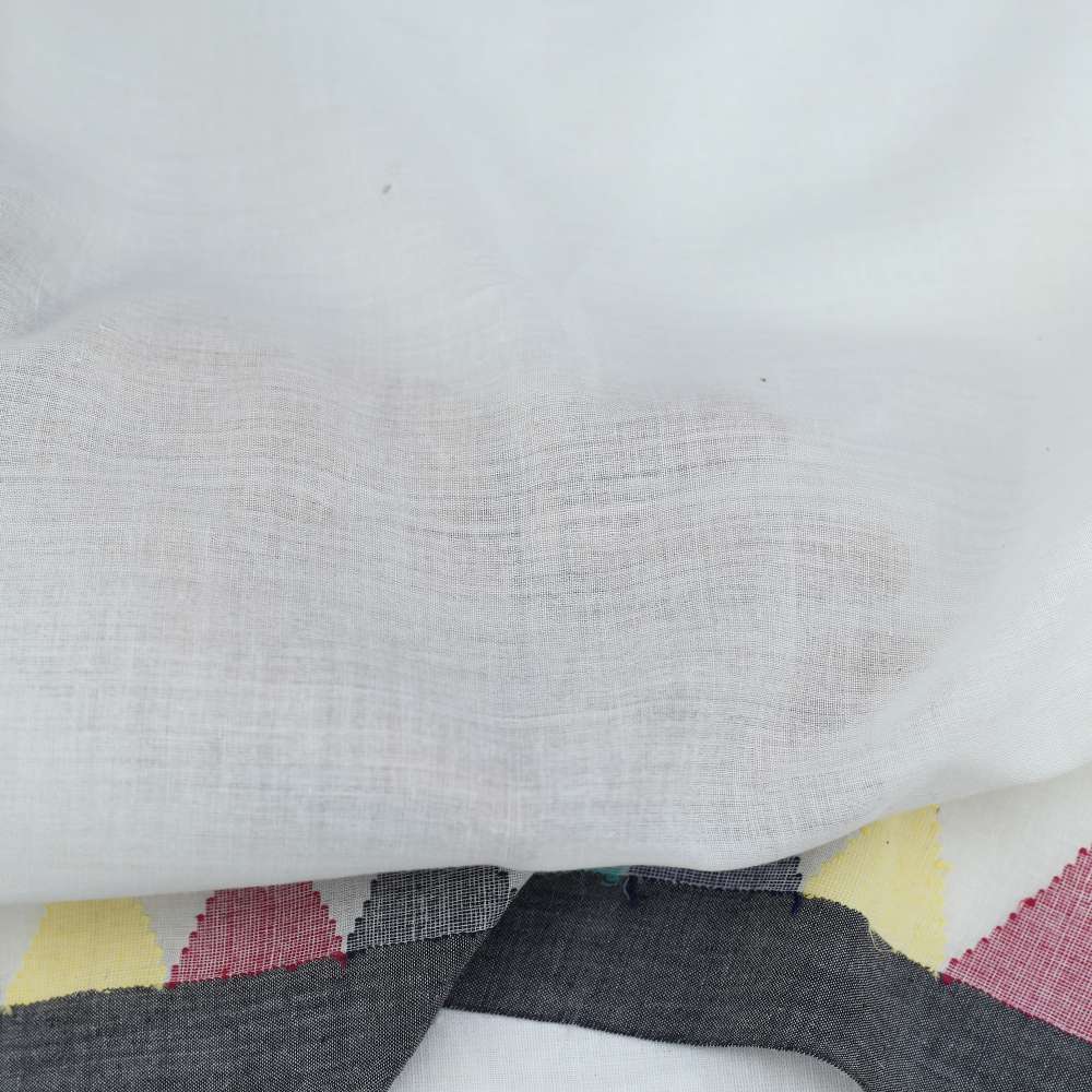 GEOMETRIC CREAM JAMDANI PURE COTTON 55 GSM FABRIC 73