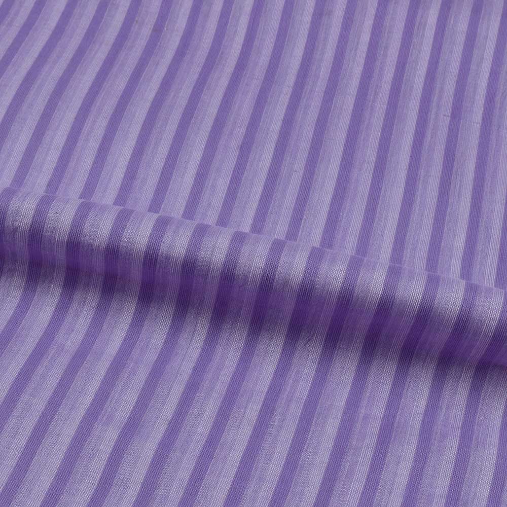 STRIPE LILAC PURE COTTON 95 GSM HANDWOVEN FABRIC