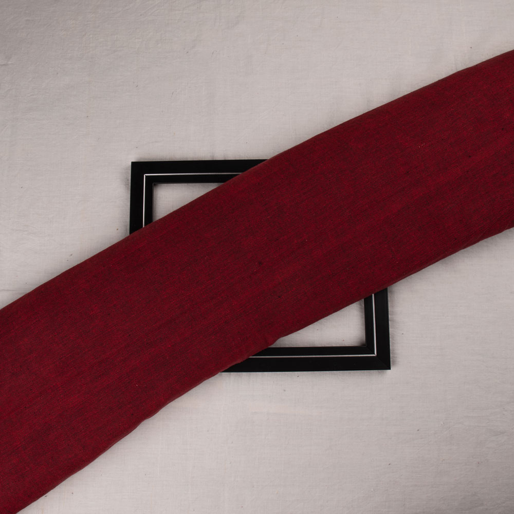 Denim Twill Red Pure Cotton 117 GSM Handwoven Fabric