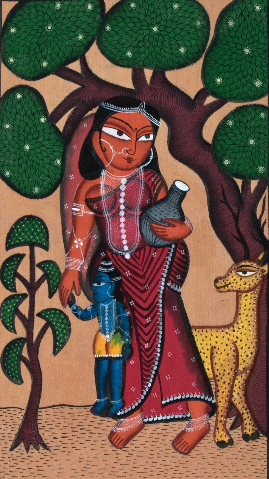 Framed Patachittro wall art adapted from traditional scroll paintings for modern interiors