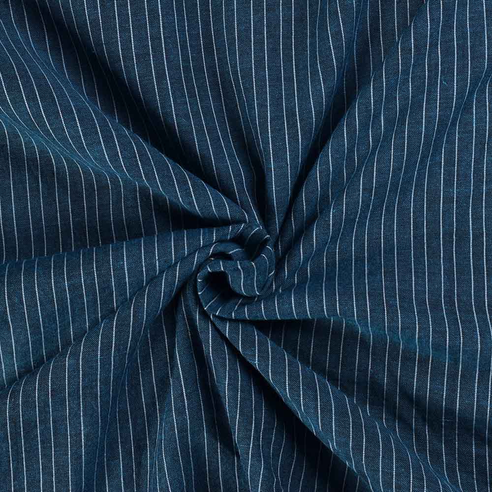 Stripe Turquoise Pure Cotton 110 GSM Handwoven Fabric