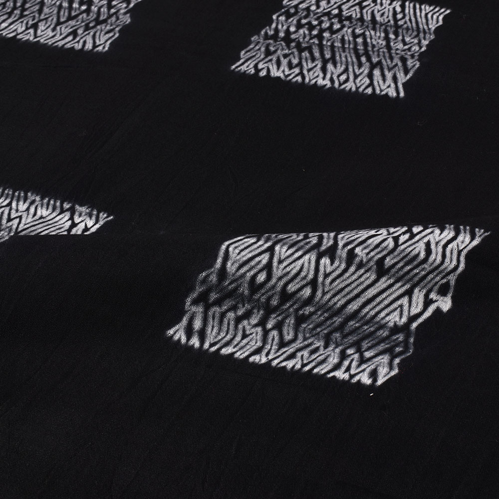 ABSTRACT BLACK SHIBORI 90 GSM MERCERISED COTTON FABRIC