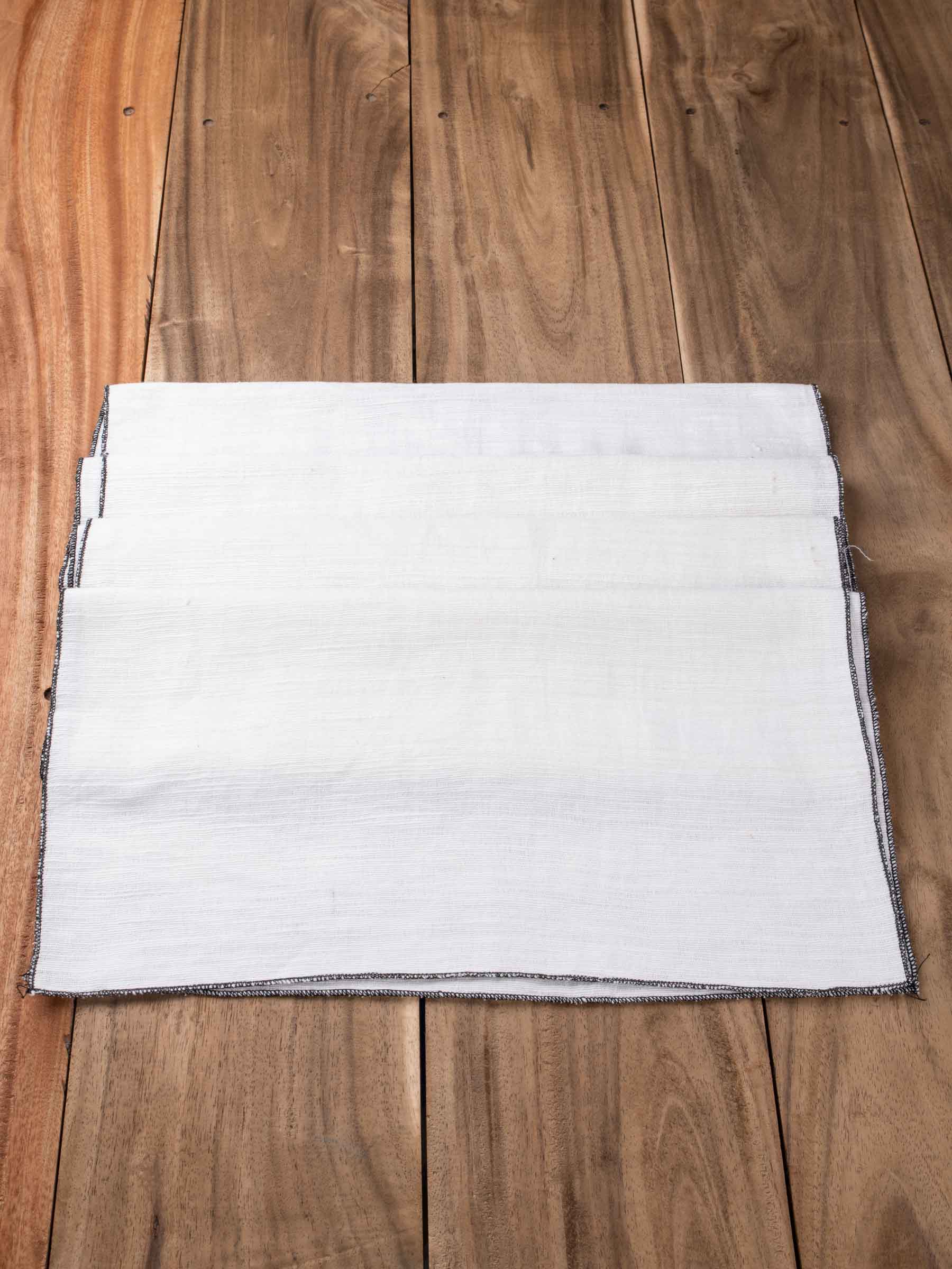 White Textured Pure Khadi Table Runner