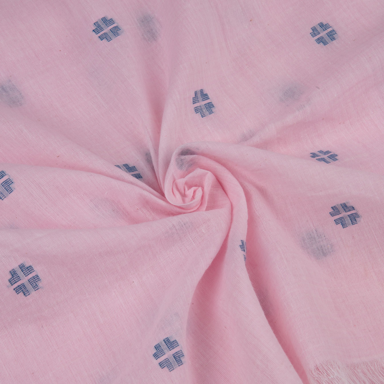 Geometric Light Pink Jamdani Pure Cotton 55 GSM Fabric