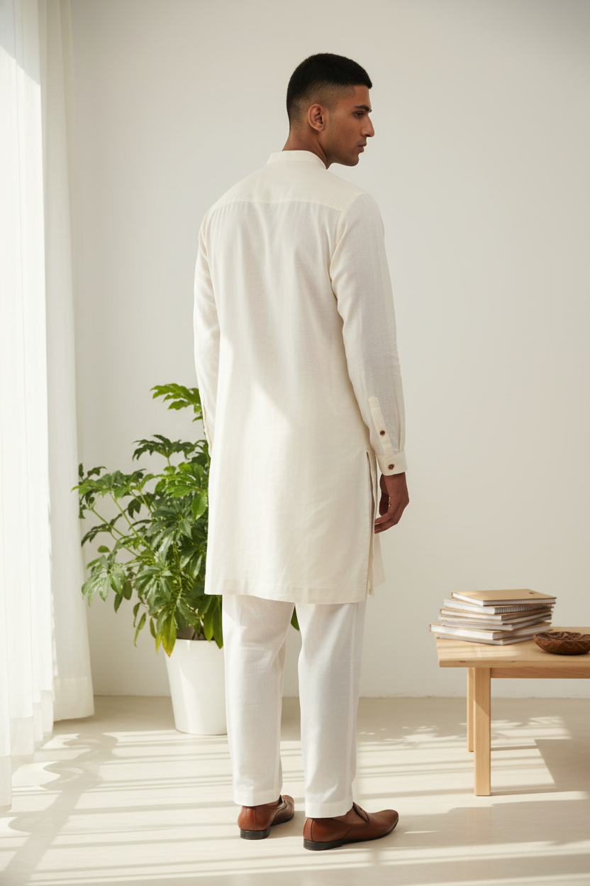 Aasymmetrical Kurta with shirt sleeves