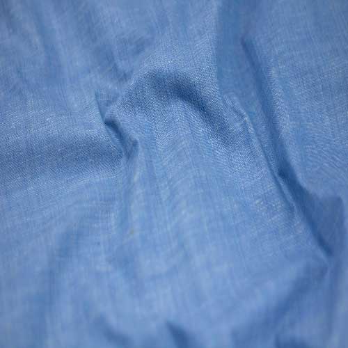 CHAMBRAY BLUE KHADI COTTON 92 GSM HANDWOVEN FABRIC AS20