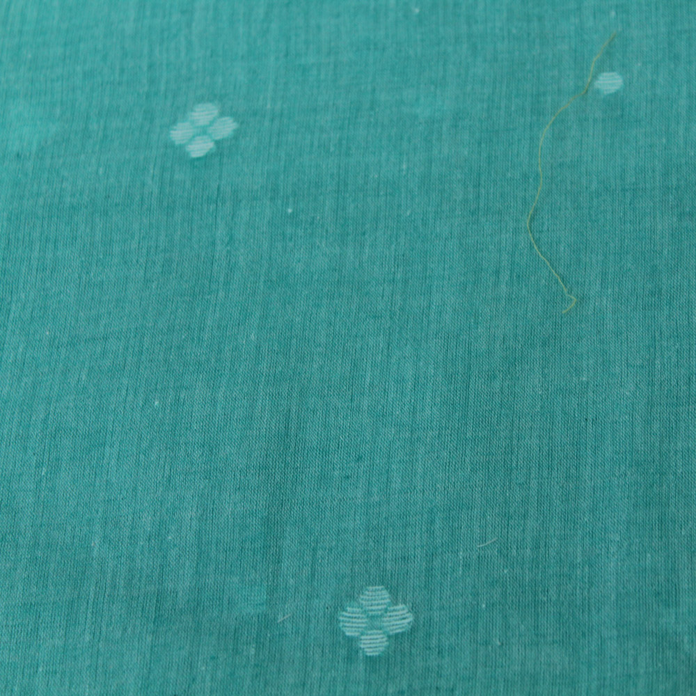 Geometric Green Jamdani Pure Cotton 55 GSM Fabric