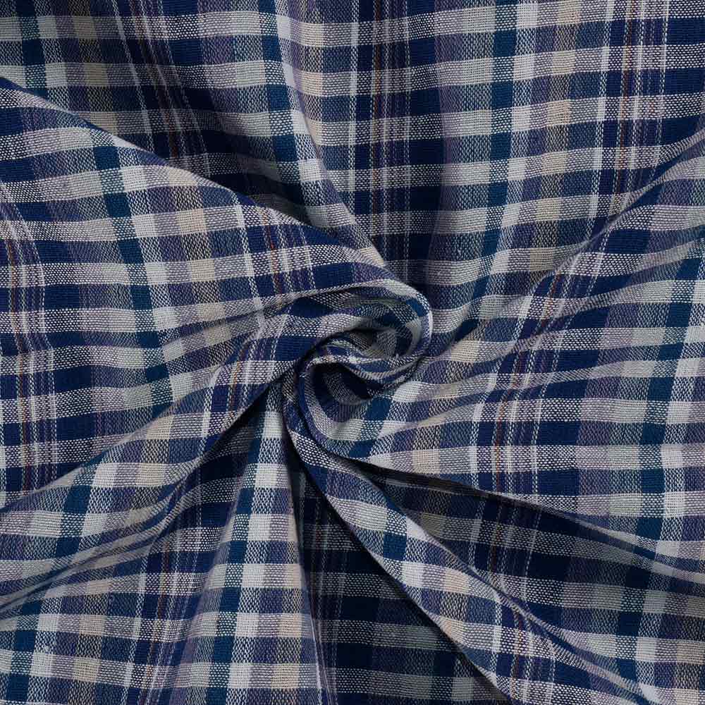 Check Multi Color Pure Cotton 110 GSM Handwoven Fabric