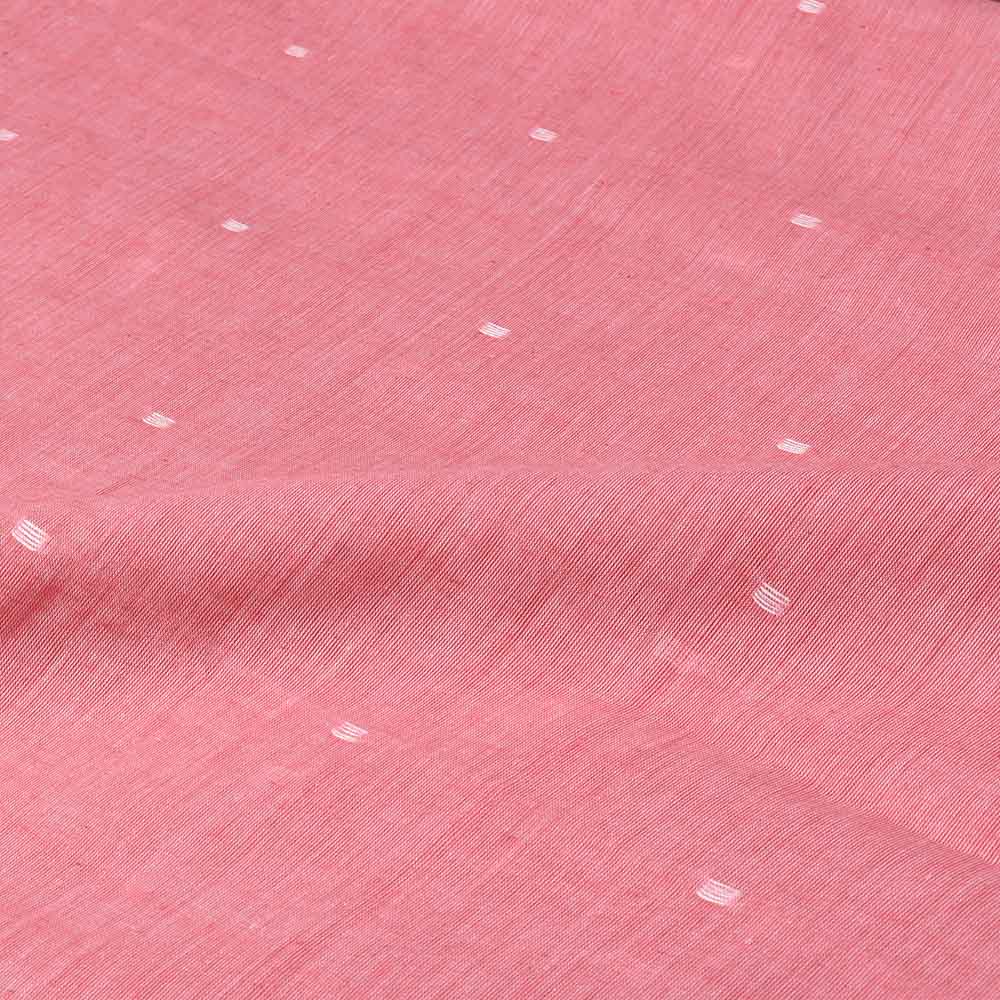 PINK GEOMETRIC JAMDANI PURE COTTON 55 GSM HANDWOVEN FABRIC
