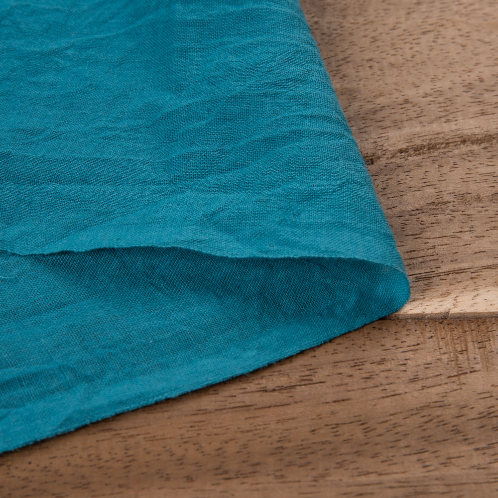 Plain Blue Pure Cotton 65 GSM Handwoven Fabric