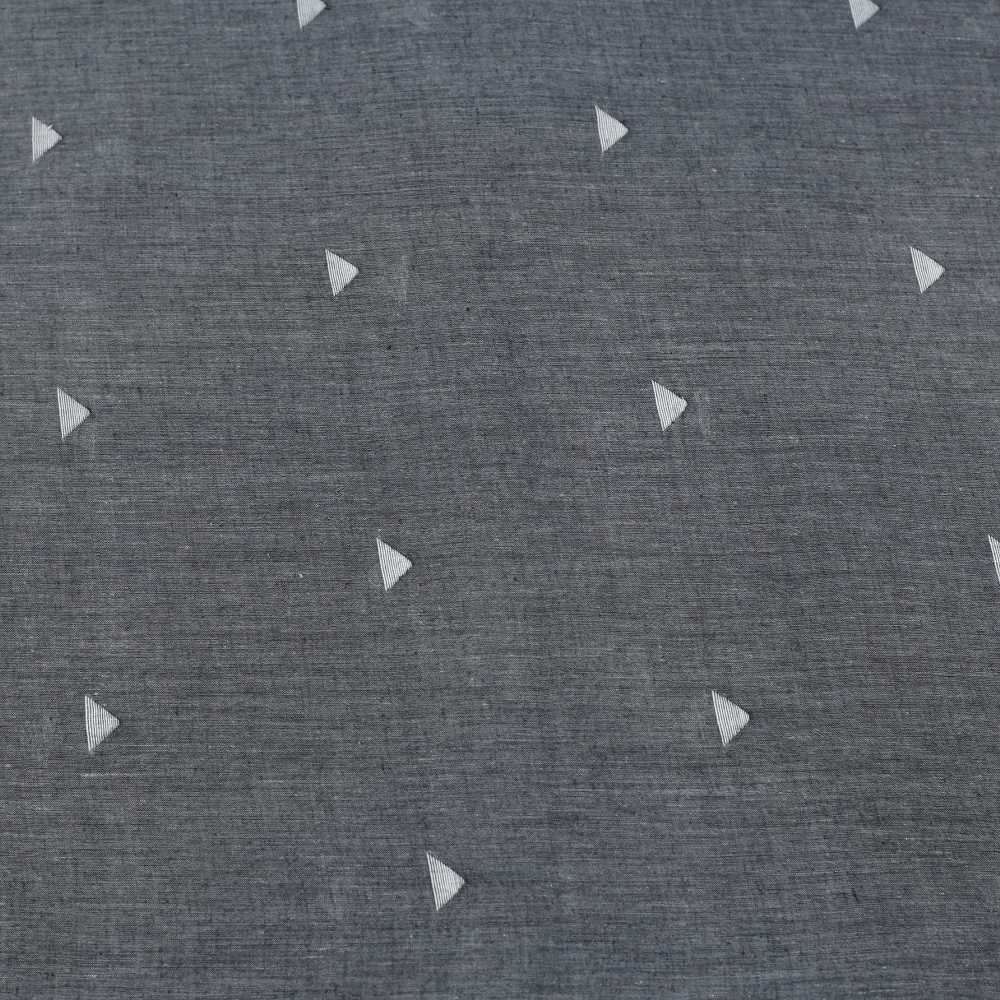 GEOMETRIC GREY JAMDANI PURE COTTON 55 GSM FABRIC 93