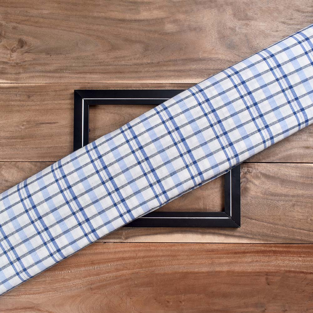 Check 94 GSM Multicolour Pure Cotton Handwoven Fabric