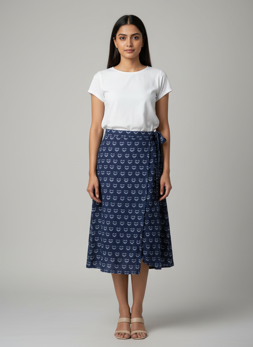 Jamdani Adjustable Wrap Skirt 