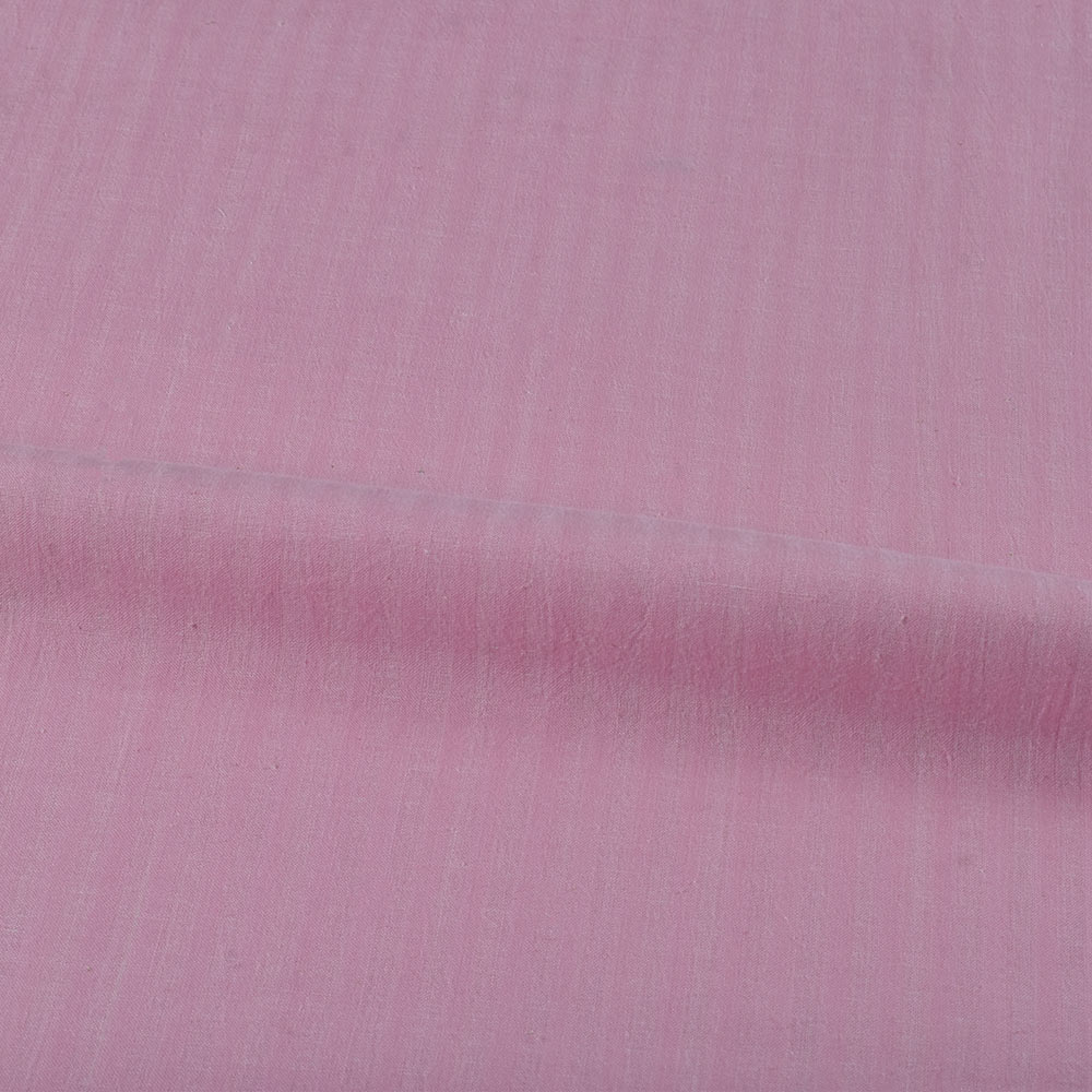STRIPE BABY PINK KHADI COTTON 100 GSM HANDWOVEN FABRIC
