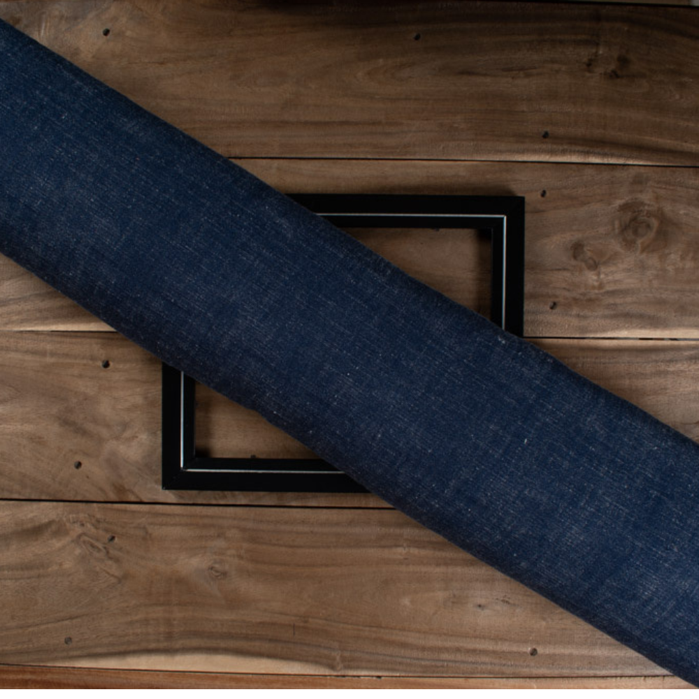 Denim Blue Khadi Slub Cotton 200 GSM Handwoven Fabric