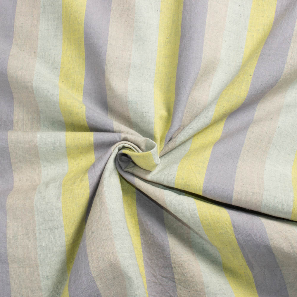 Stripe Multicolour Pure Cotton 132 GSM Handwoven Fabric