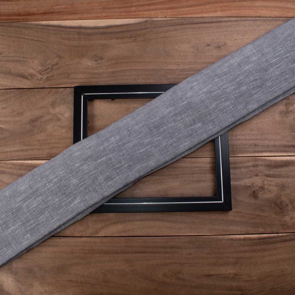 Diamond Twill Grey Jacquard Cotton Khadi 140 GSM Fabric