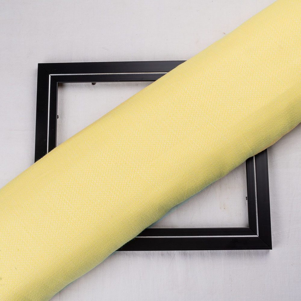 Yellow Jacquard Mercerised Cotton 116 GSM Fabric