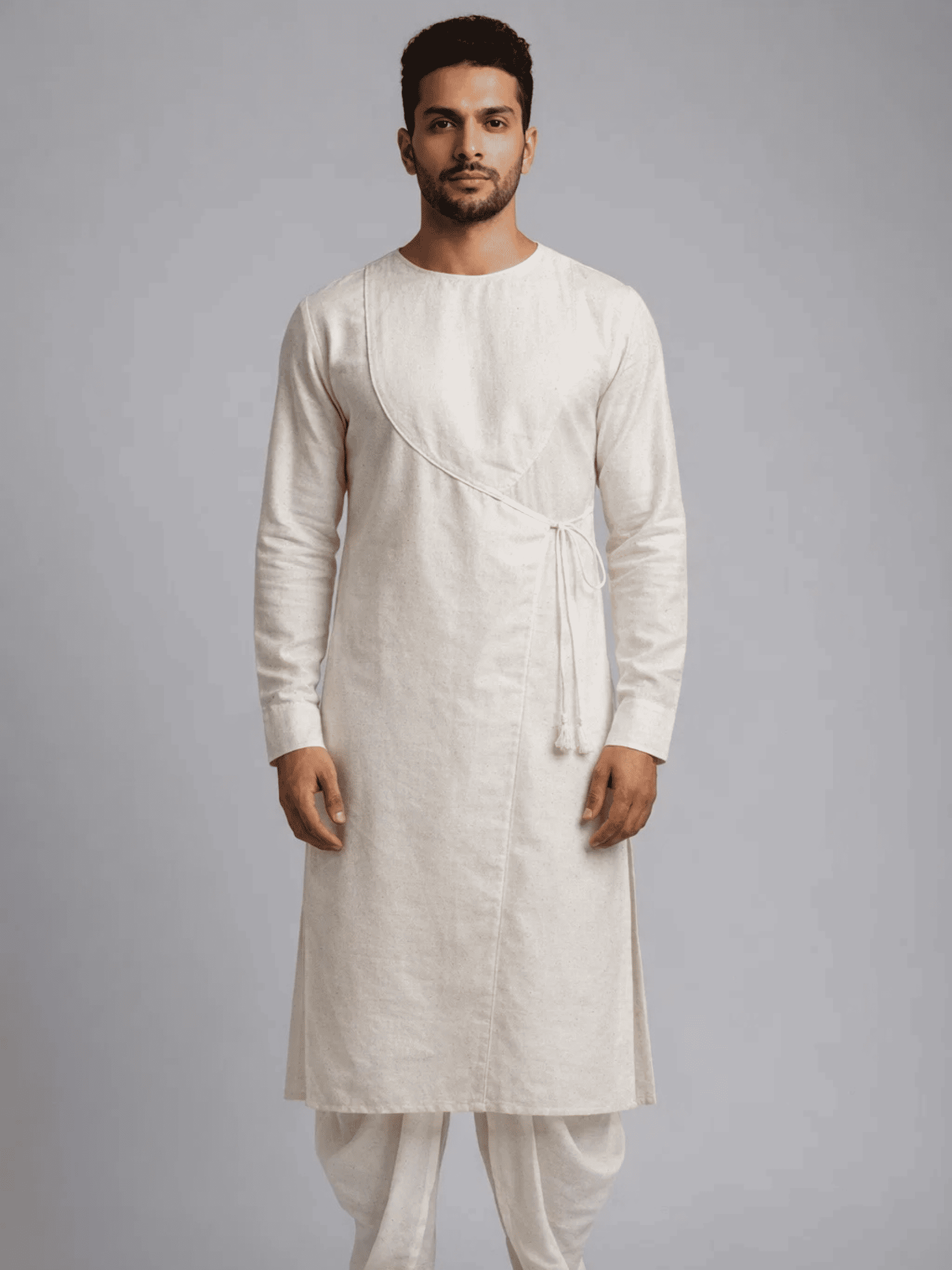 Traditional Wrapped Angrakha Men's Kurta