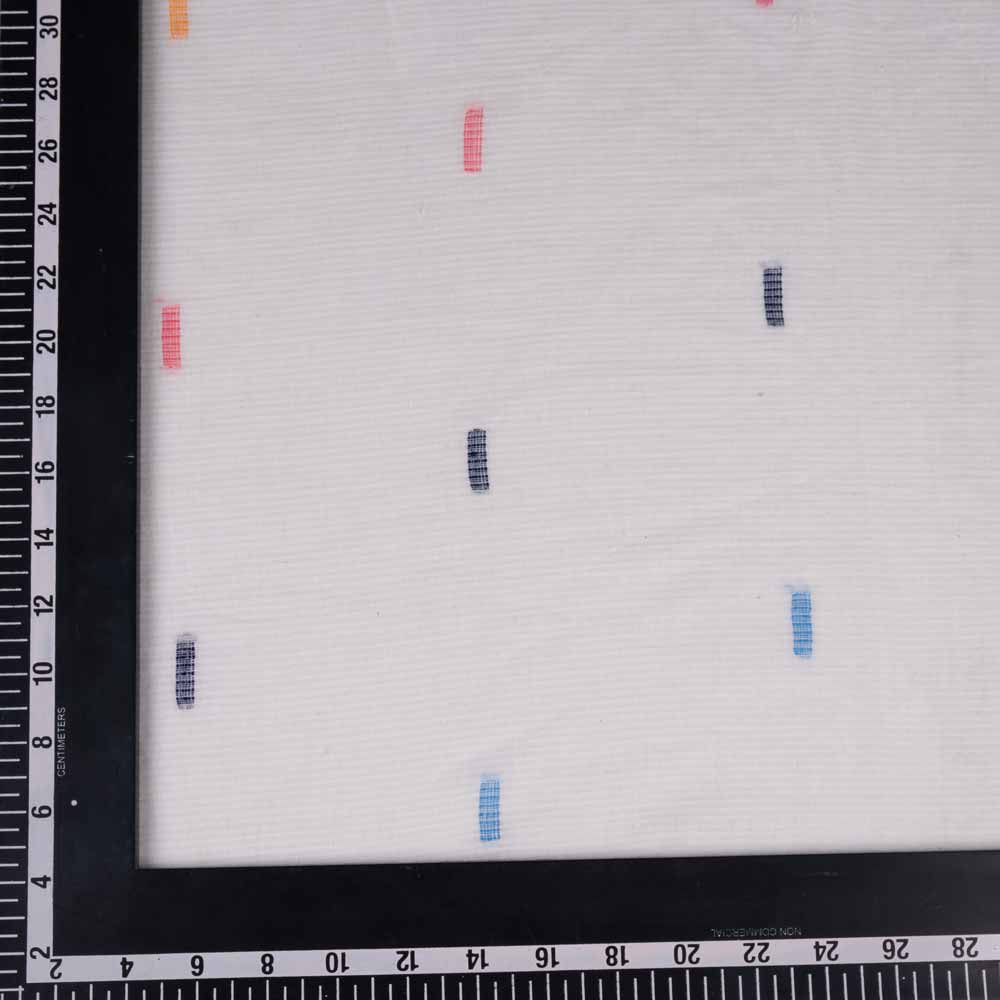 GEOMETRIC WHITE JAMDANI HANDWOVEN COTTON 60 GSM FABRIC 167