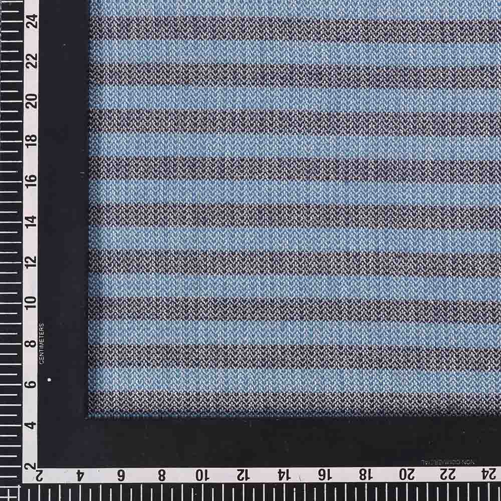 Herringbone petrol blue 100 gsm pure cotton handwoven fabric