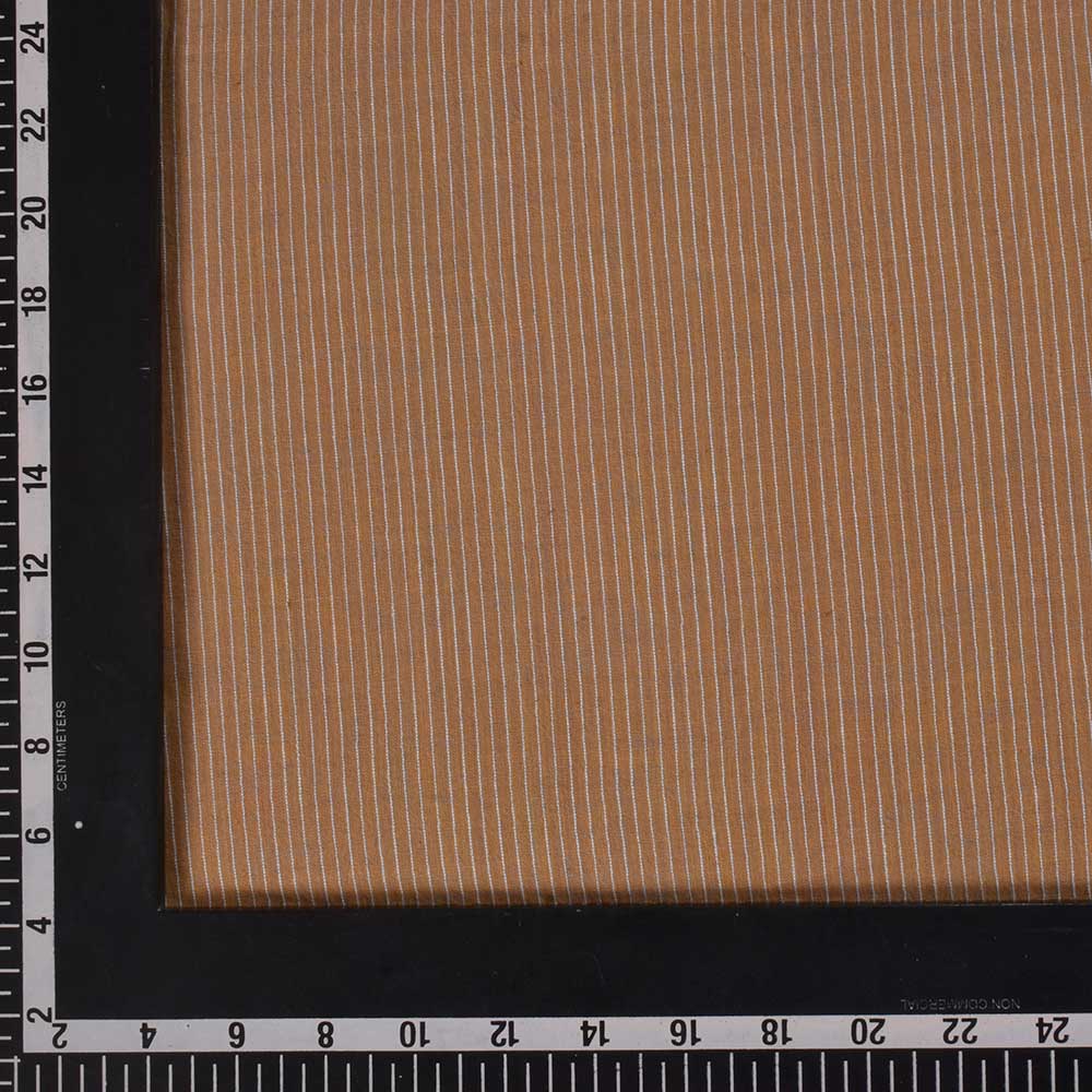 STRIPE MUSTARD PURE COTTON 73 GSM HANDWOVEN FABRIC