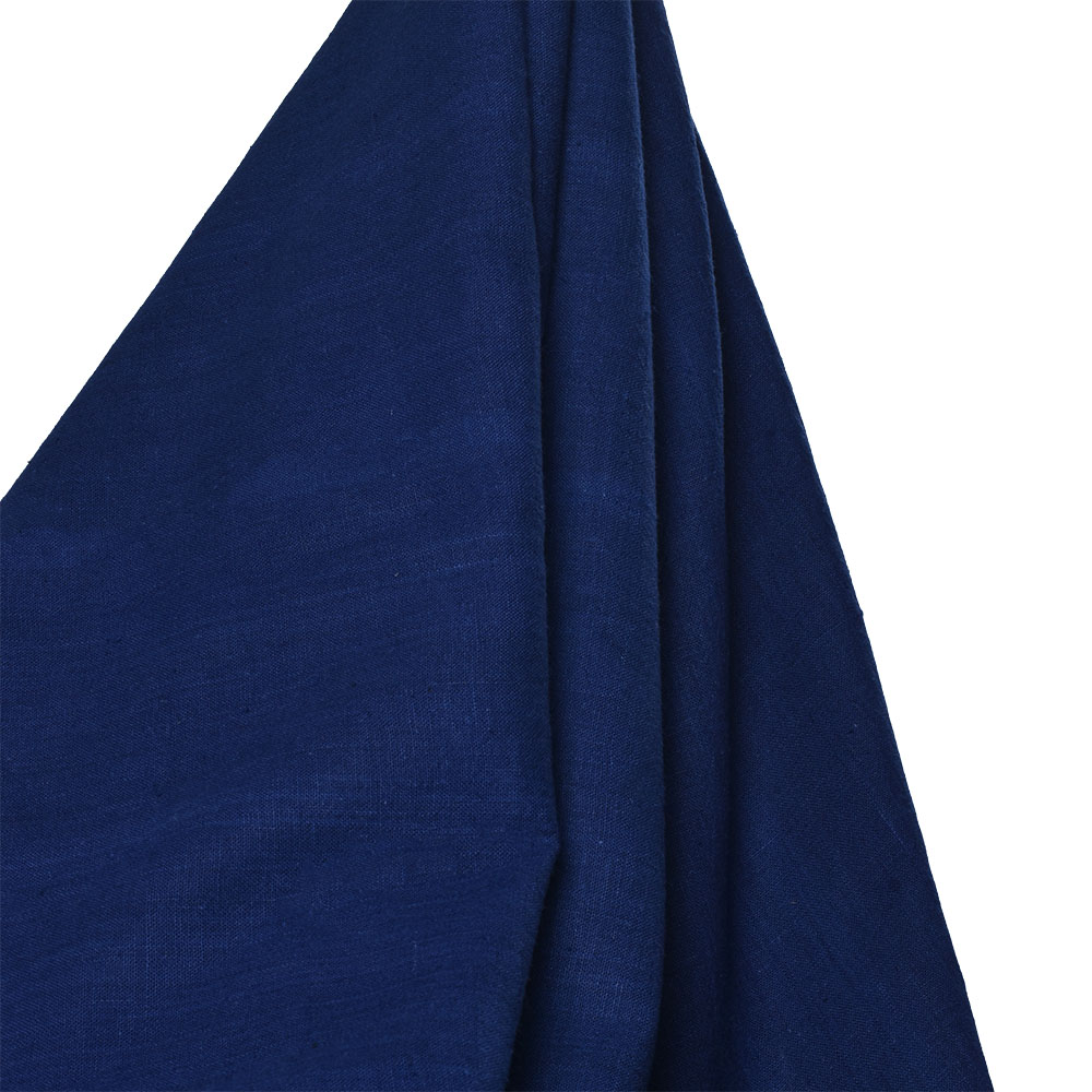 Plain Blue Pure Khadi 142 GSM Handwoven Fabric