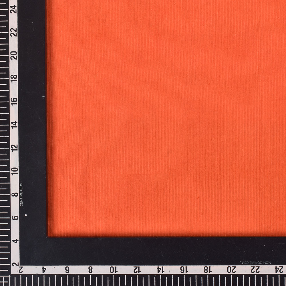 STRIPE ORANGE PURE COTTON 77 GSM HANDWOVEN FABRIC