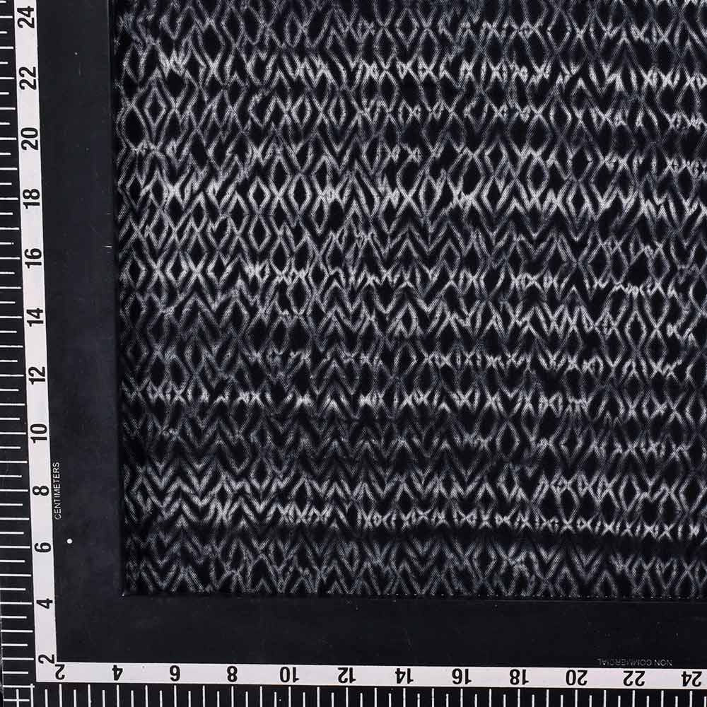 ABSTRACT BLACK & WHITE SHIBORI MERCERISED COTTON 70 GSM FABRIC