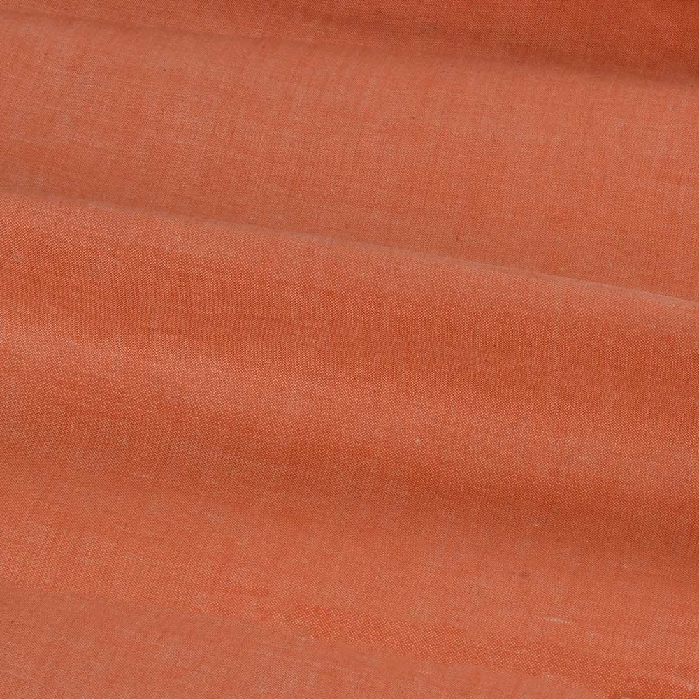 CHAMBRAY ORANGE KHADI COTTON 92 GSM HANDWOVEN FABRIC
