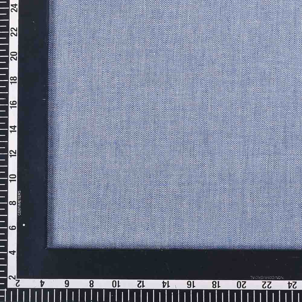 HERRINGBONE TWILL BLUE PURE COTTON 97 gsm HANDWOVEN FABRIC