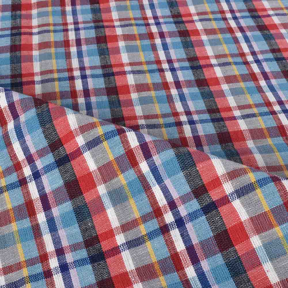 CHECK MULTICOLOR PURE KHADI 170 GSM HANDWOVEN FABRIC