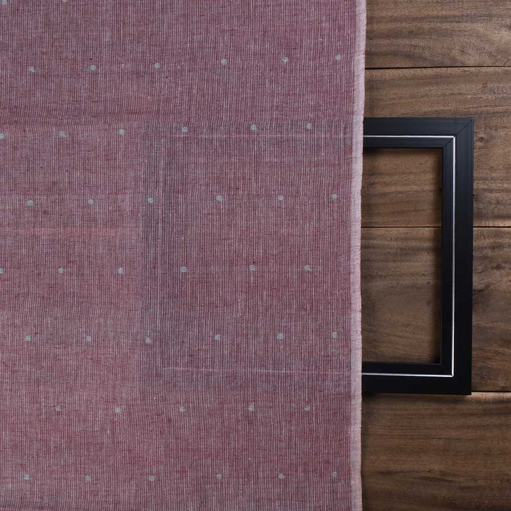 GEOMETRIC STRIPE LIGHT PLUM JAMDANI PURE COTTON 55 GSM FABRIC