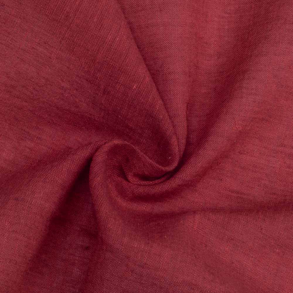 Plain Red Pure Cotton 60 GSM Handwoven Fabric