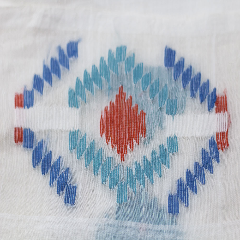 Geometric White Jamdani Pure Cotton Chiffon 55 GSM Fabric 46