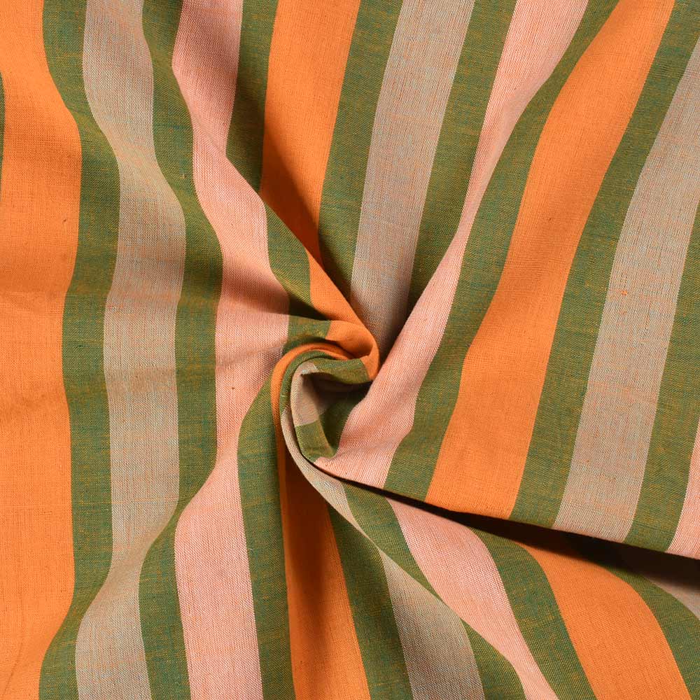 Stripe Multicolor Pure Cotton 100 GSM Handwoven Fabric 267