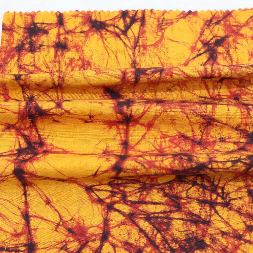 ABSTRACT YELLOW BATIK COTTON 110 GSM FABRIC - HAND PRINTED