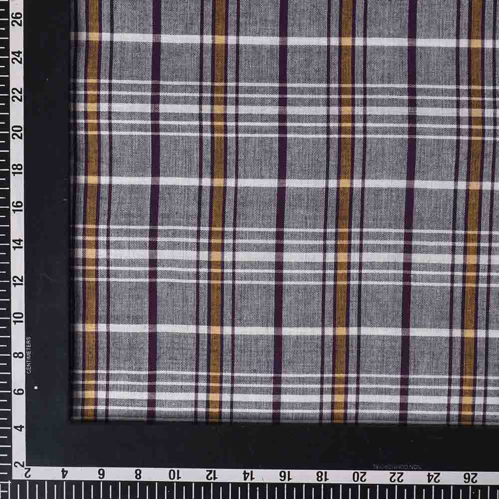 CHECK MULTICOLOR PURE COTTON 98 GSM HANDWOVEN FABRIC 524