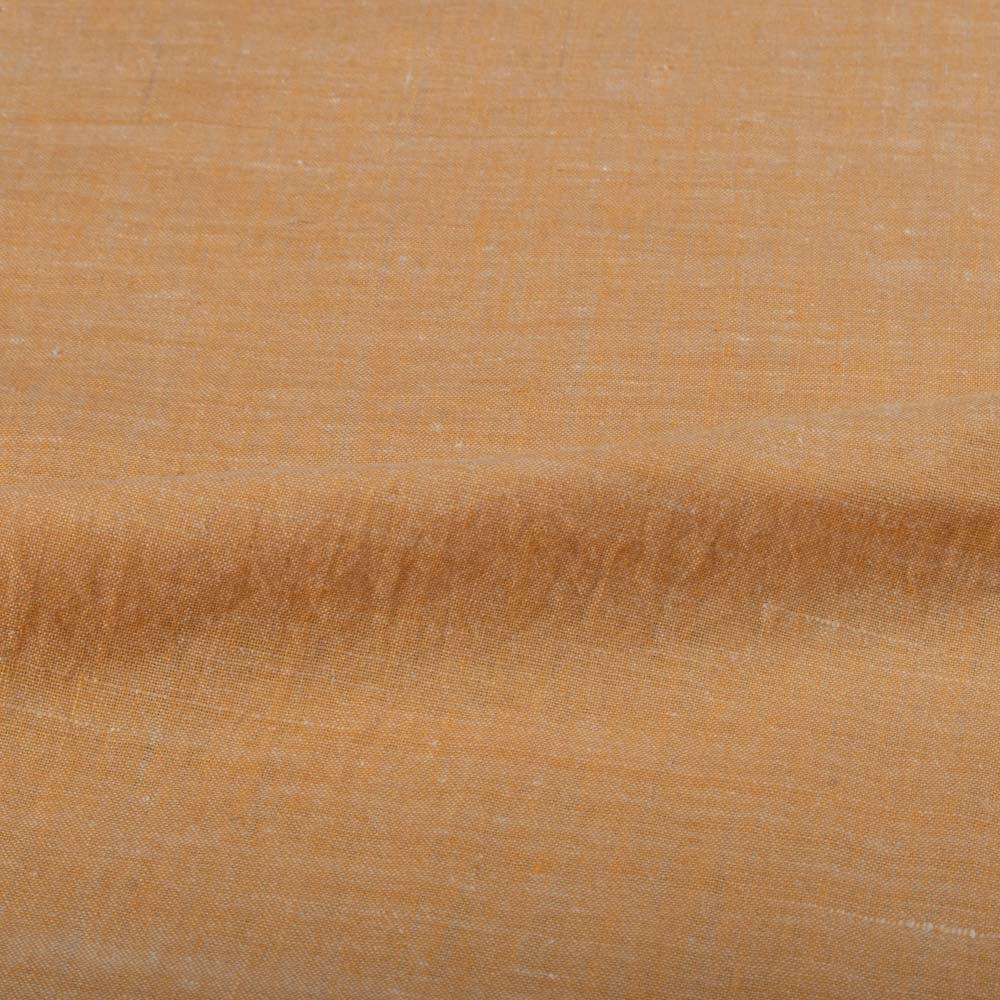 Chambray Orange Khadi Cotton 72 GSM Handwoven Fabric