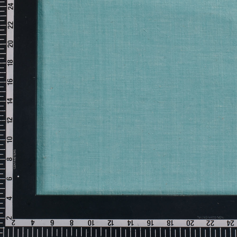 CHAMBRAY TEAL KHADI COTTON 105 GSM HANDWOVEN FABRIC