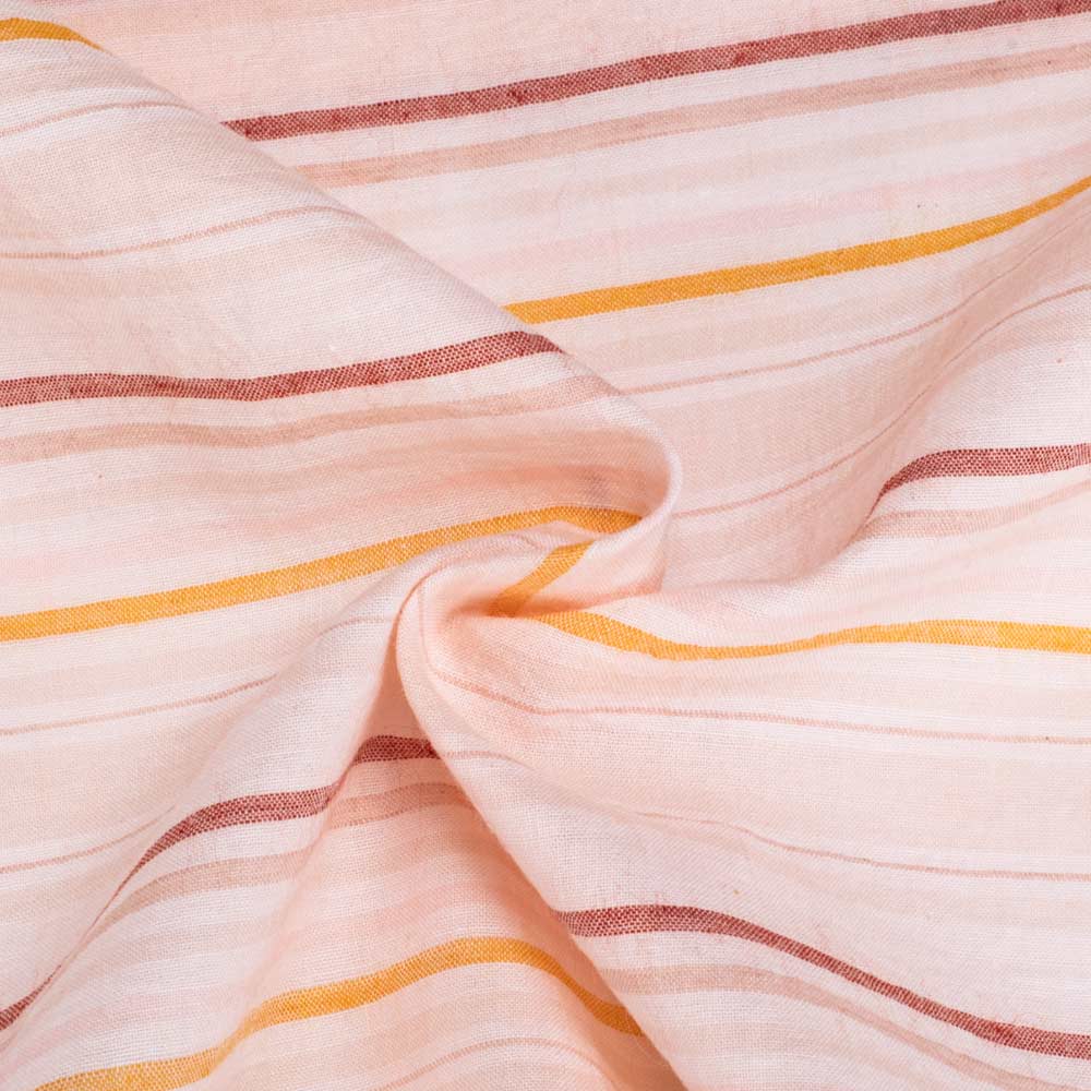 Stripe Baby Pink Pure Cotton 61 GSM Handwoven Fabric
