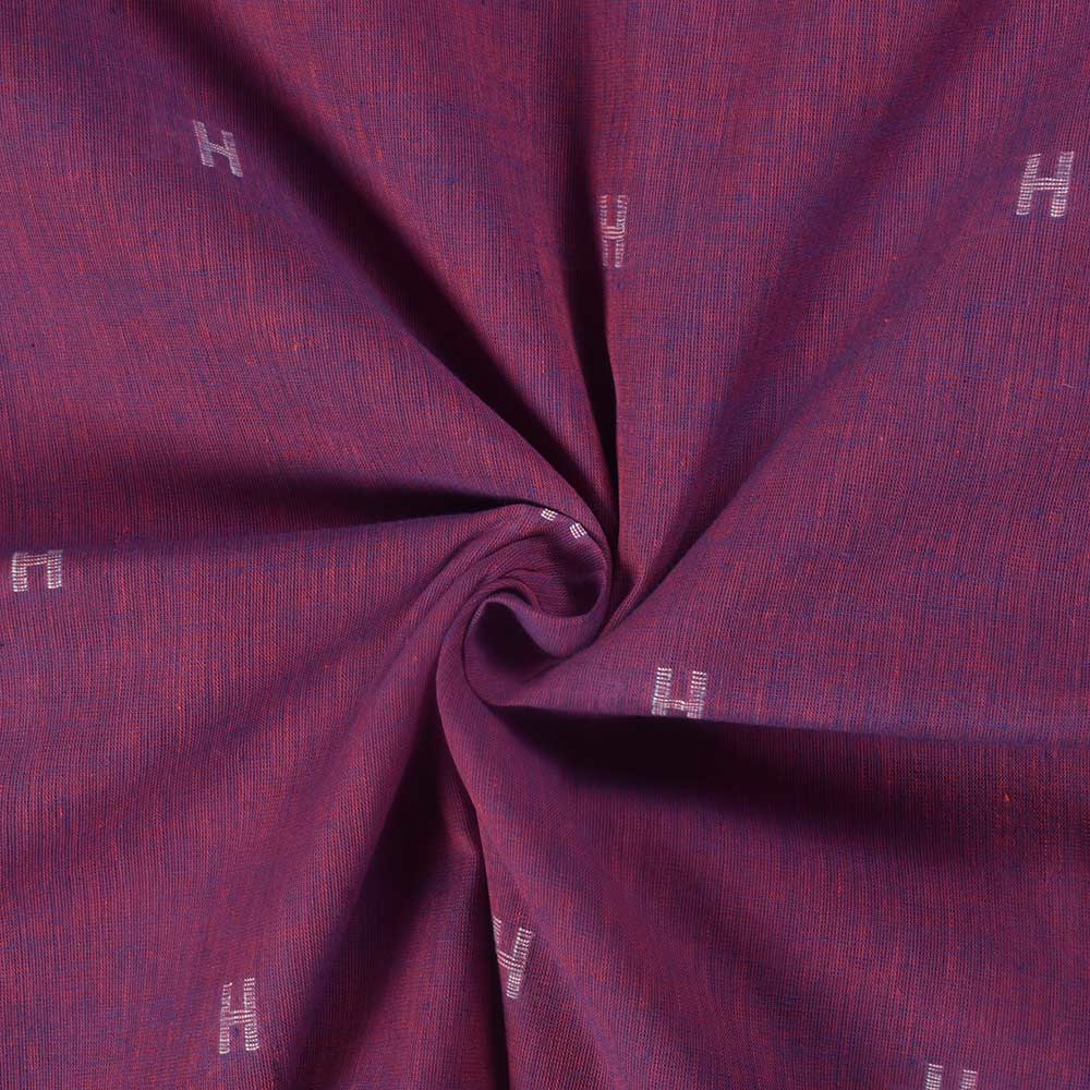Geometric Monogram Pink Jamdani Pure Cotton 66 GSM Handwoven Fabric