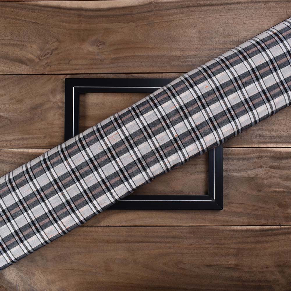 Futki Multicolor Check Khadi Cotton 105 GSM Handwoven Fabric
