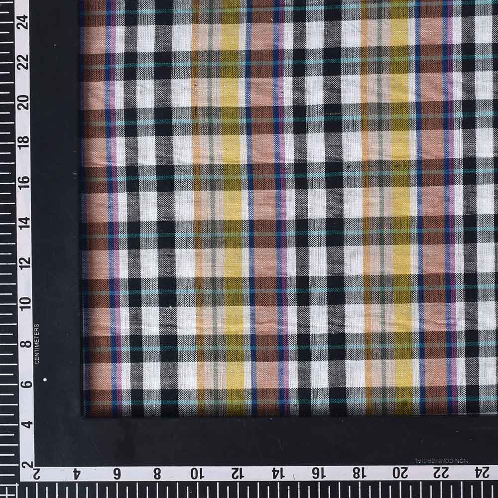 CHECK MULTICOLOUR PURE COTTON 92 GSM HANDWOVEN FABRIC