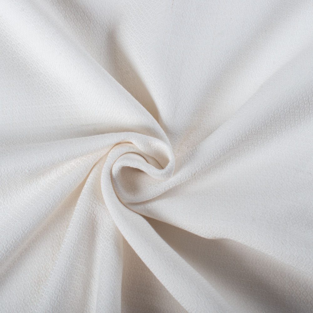 White Jacquard Mercerised Cotton 94 GSM Fabric