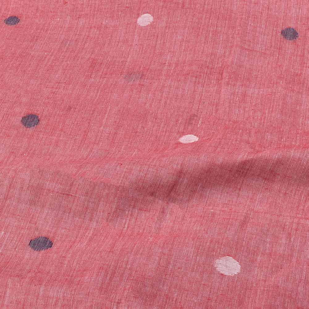 PINK GEOMETRIC JAMDANI KHADI COTTON 55 GSM HANDWOVEN FABRIC