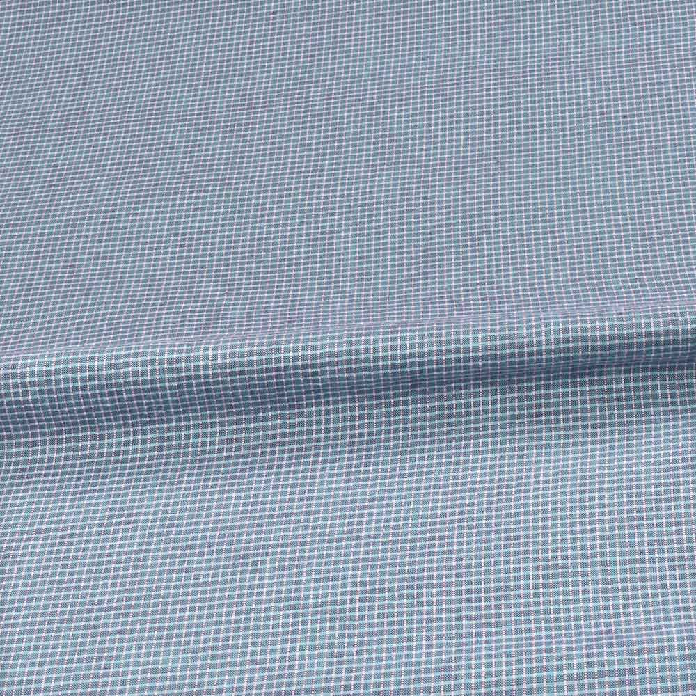 CHECK BLUE & WHITE PURE COTTON 90 GSM HANDWOVEN FABRIC D22