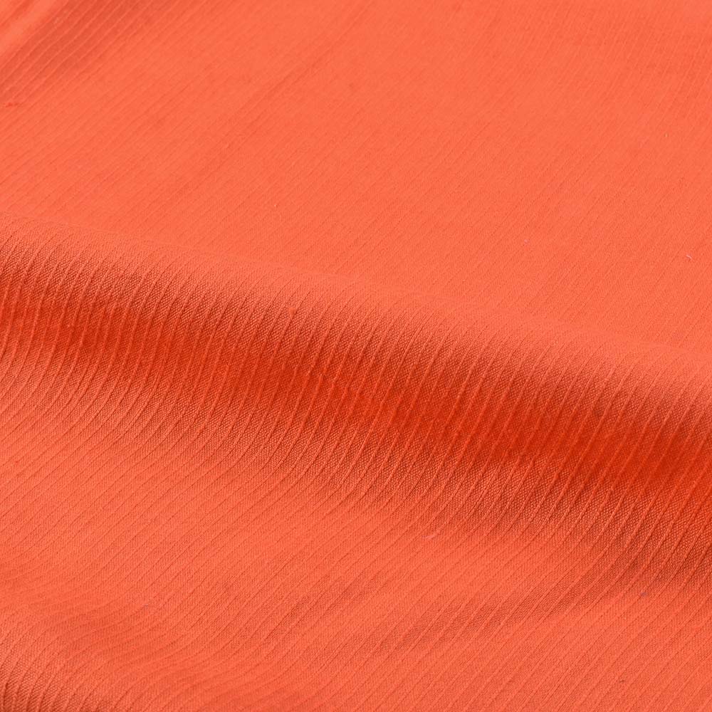 STRIPE ORANGE PURE COTTON 77 GSM HANDWOVEN FABRIC